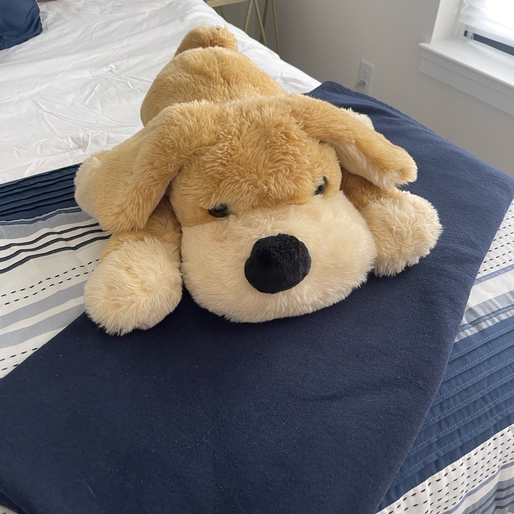 FAO Schwarz Tan and Cream Plush Dog Patrick the Pup